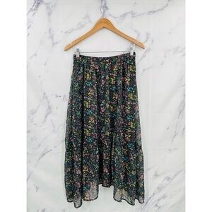 V005 AE Studio Boho Floral Wrap Midi Skirt